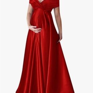 Red Sweetheart Maxi Gown for Weddings